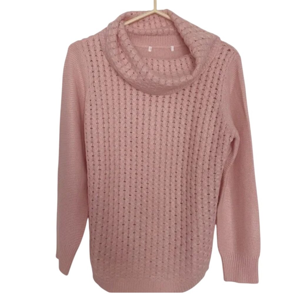 Soft Pink Cowl Neck Sweater